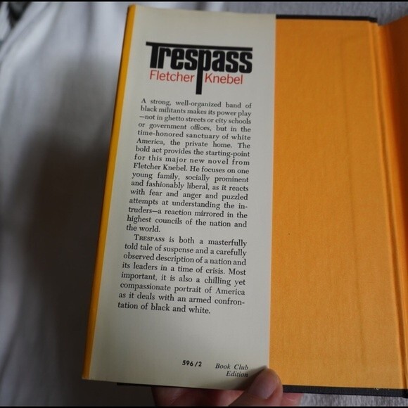 Trespass by Fletcher Knebel Hardcover c1969 Book Club Edition - Picture 5 of 11